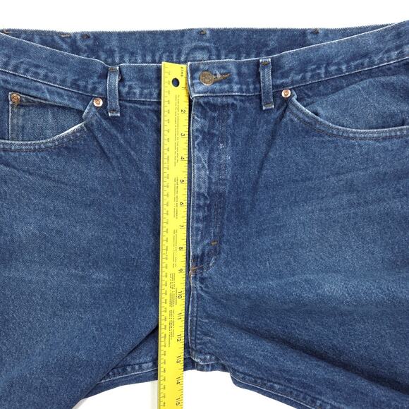 Vintage 80's Lee Riders Jeans Mens 37x31 Dark Wash Cowboy USA Union Made - Picture 6 of 9
